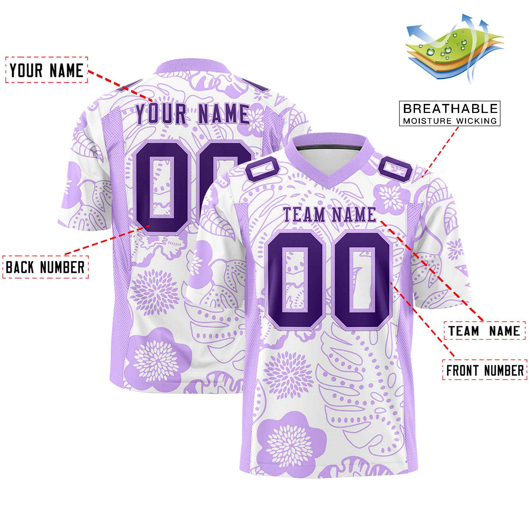 Custom Personalized Printed Graffiti Pattern Design Authentic Football Jersey