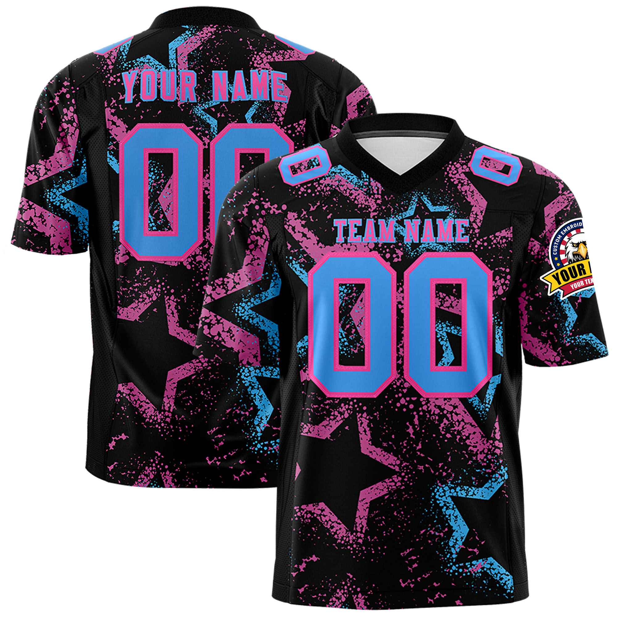 Custom Personalized Printed Graffiti Pattern Design Authentic Football Jersey