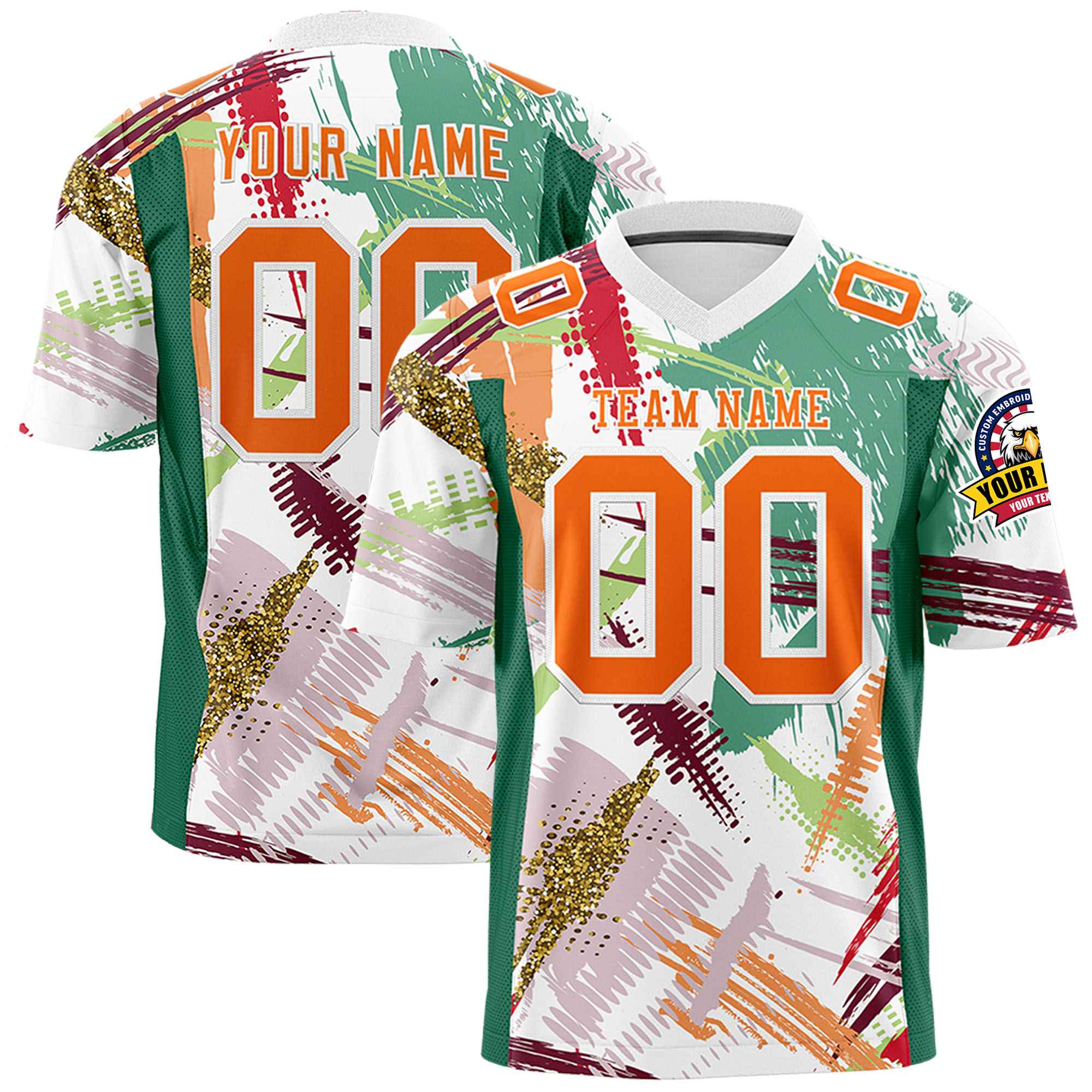 Custom Personalized Printed Graffiti Pattern Design Authentic Football Jersey