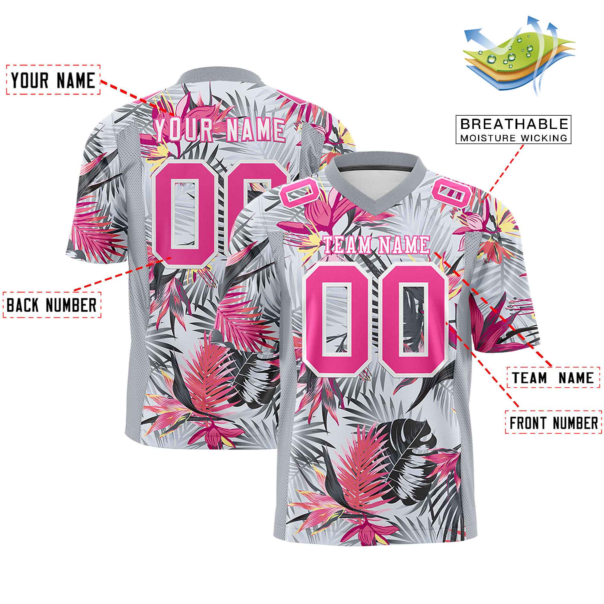 Custom Personalized Printed Graffiti Pattern Design Authentic Football Jersey