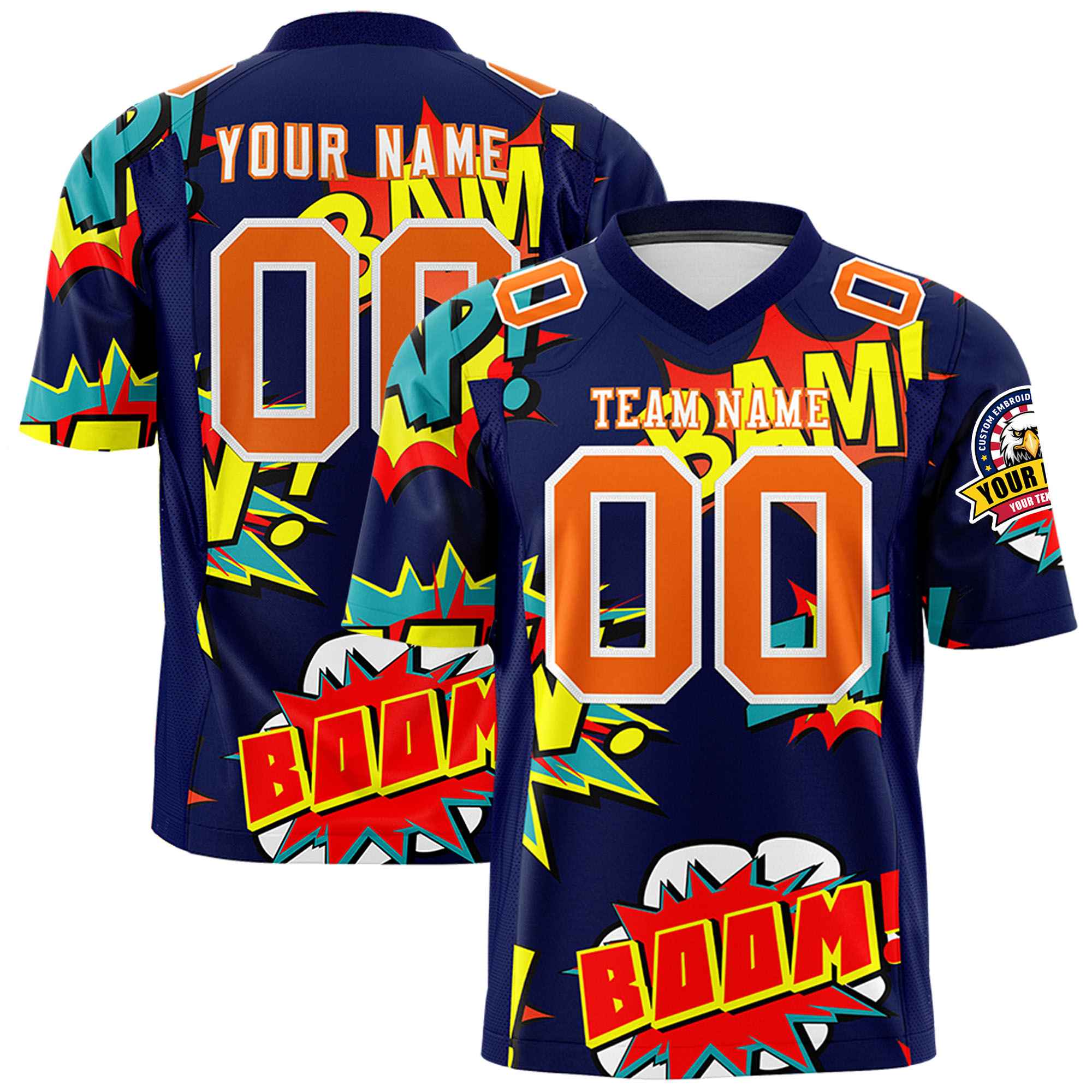 Custom Personalized Printed Graffiti Pattern Design Authentic Football Jersey