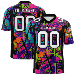 Custom Personalized Printed Graffiti Pattern Design Authentic Football Jersey