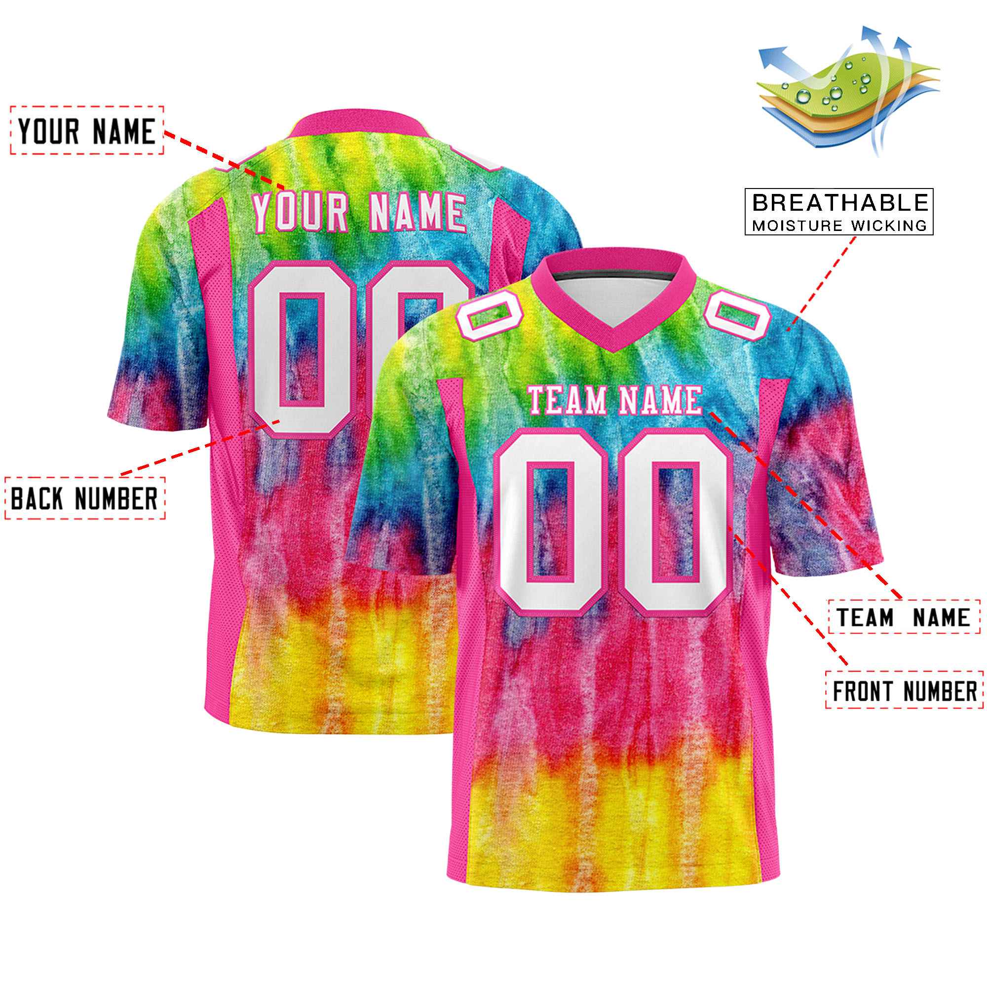 Custom Personalized Printed Graffiti Pattern Design Authentic Football Jersey