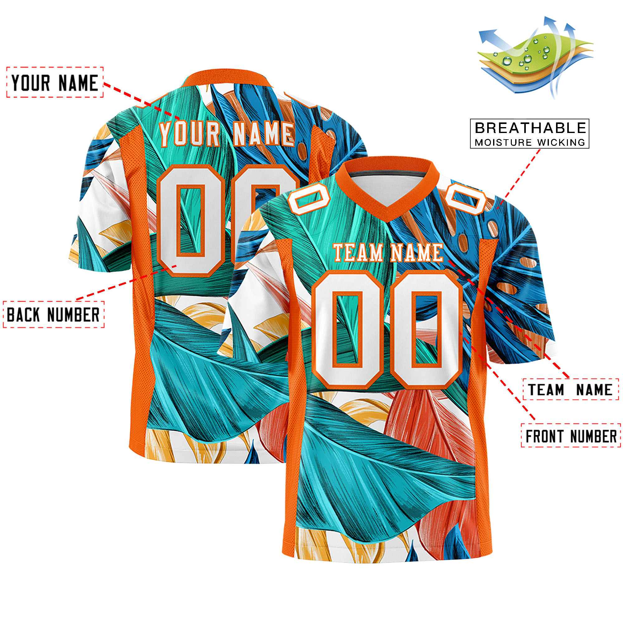 Custom Personalized Printed Graffiti Pattern Design Authentic Football Jersey