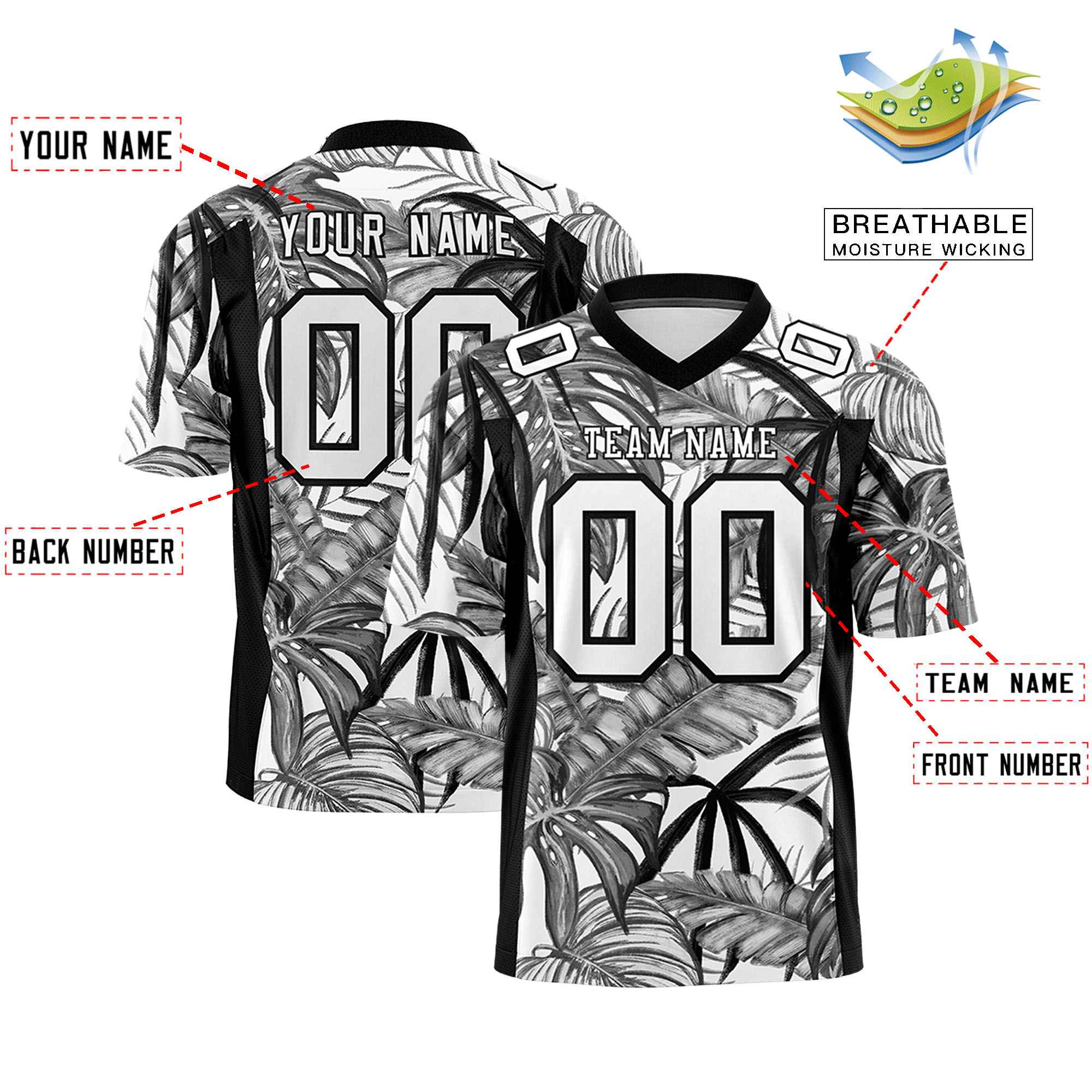 Custom Personalized Printed Graffiti Pattern Design Authentic Football Jersey