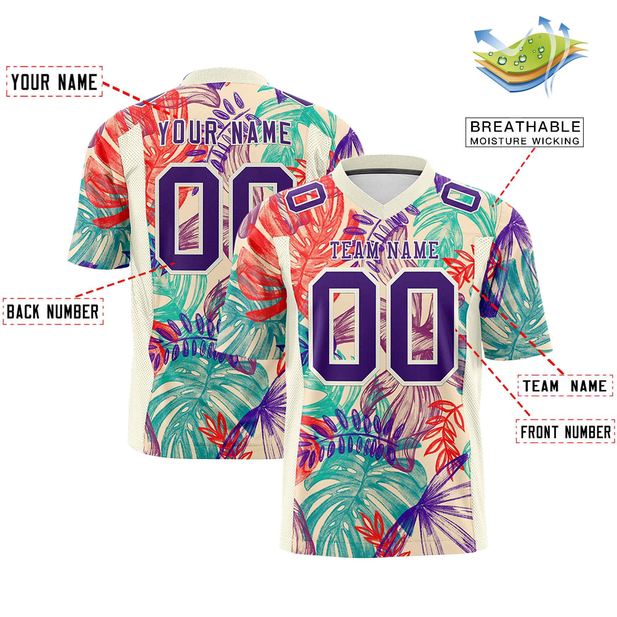 Custom Personalized Printed Graffiti Pattern Design Authentic Football Jersey