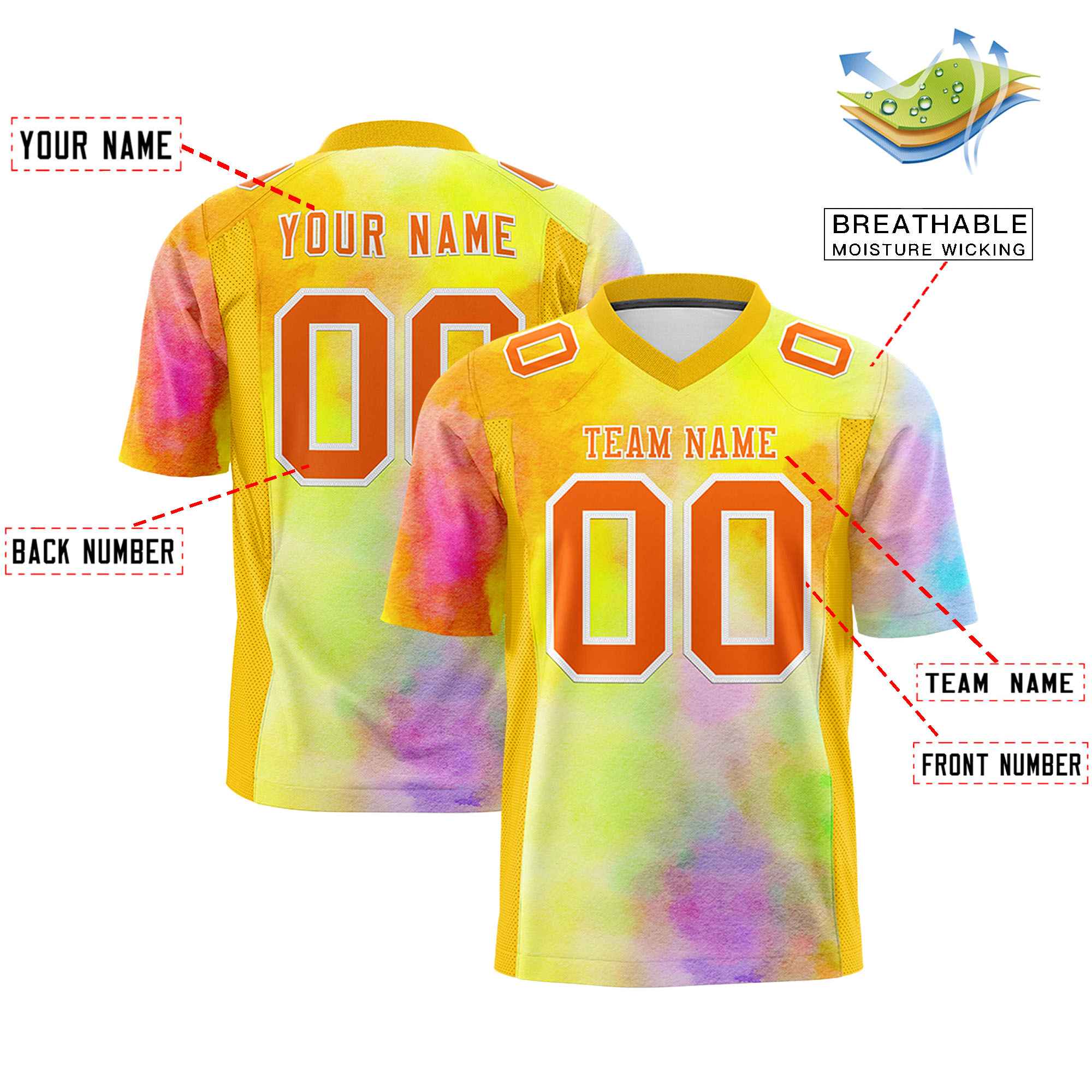 Custom Personalized Printed Graffiti Pattern Design Authentic Football Jersey