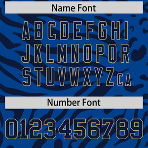 Custom Royal Navy-Khaki Personalized Zebra Stripes Pattern Authentic Football Jersey