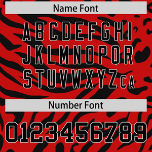 Custom Red Black-White Personalized Zebra Stripes Pattern Authentic Football Jersey