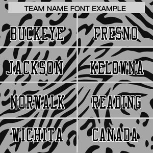 Custom Gray Black-White Personalized Zebra Stripes Pattern Authentic Football Jersey