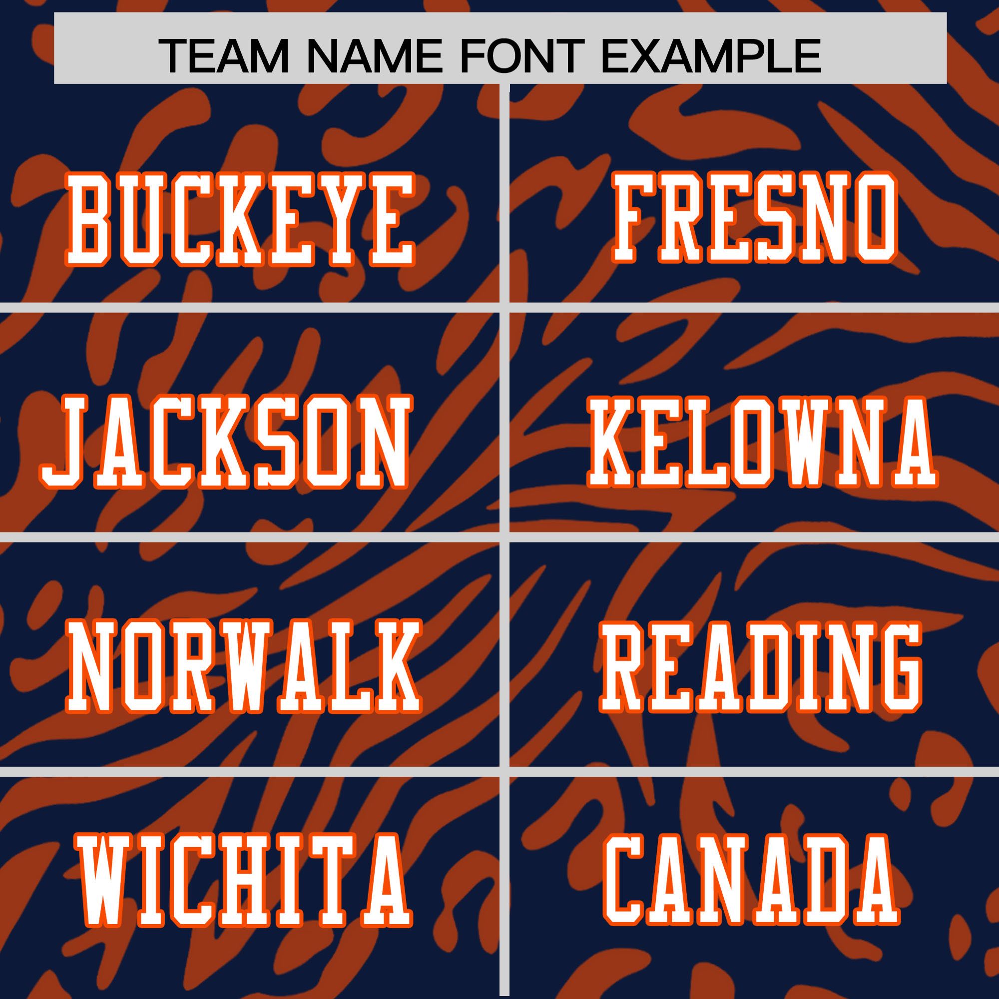 Custom Navy White-Orange Personalized Zebra Stripes Pattern Authentic Football Jersey