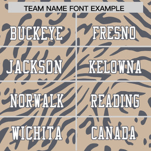 Custom Brown White-Dark Gray Personalized Zebra Stripes Pattern Authentic Football Jersey