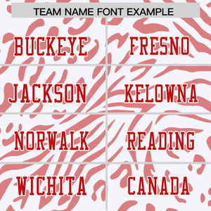 Custom White Red-White Personalized Zebra Stripes Pattern Authentic Football Jersey