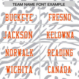 Custom White Orange-White Personalized Zebra Stripes Pattern Authentic Football Jersey