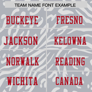 Custom Gray Red-Gray Personalized Zebra Stripes Pattern Authentic Football Jersey