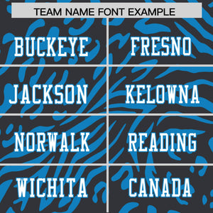 Custom Black Powder Blue Personalized Zebra Stripes Pattern Authentic Football Jersey