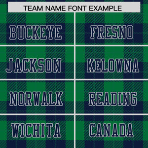 Custom Green Navy Personalized Plaid Pattern Design Authentic Football Jersey