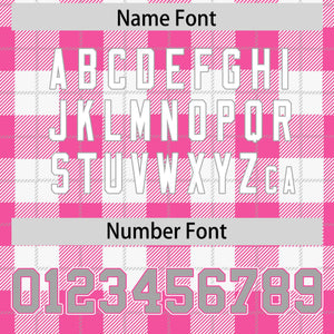 Custom Pink White Personalized Plaid Pattern Design Authentic Football Jersey