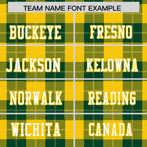 Custom Green Gold Personalized Plaid Pattern Design Authentic Football Jersey