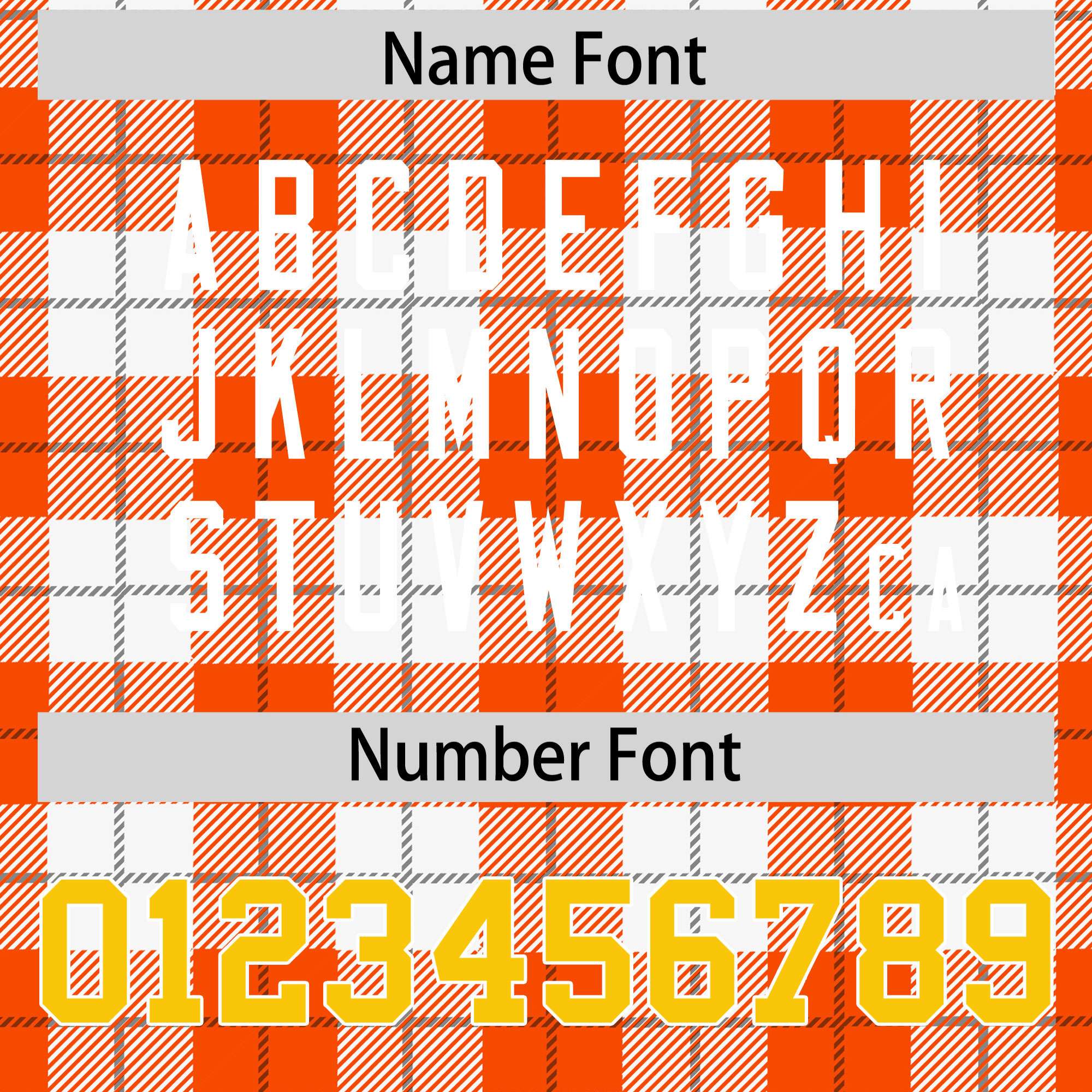 Custom Orange White Personalized Plaid Pattern Design Authentic Football Jersey