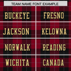 Custom Red Black Personalized Plaid Pattern Design Authentic Football Jersey