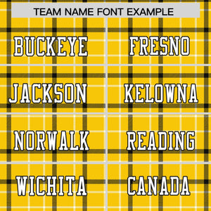 Custom Gold Personalized Plaid Pattern Design Authentic Football Jersey