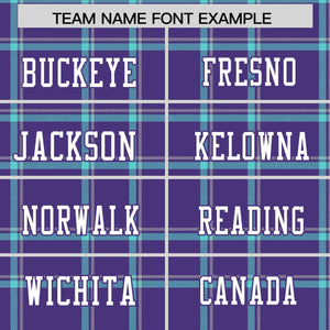 Custom Purple Personalized Plaid Pattern Design Authentic Football Jersey