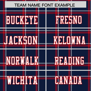 Custom Navy Personalized Plaid Pattern Design Authentic Football Jersey