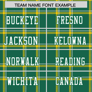 Custom Kelly Green Personalized Plaid Pattern Design Authentic Football Jersey