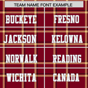 Custom Crimson Personalized Plaid Pattern Design Authentic Football Jersey