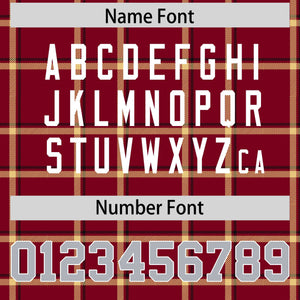 Custom Crimson Personalized Plaid Pattern Design Authentic Football Jersey