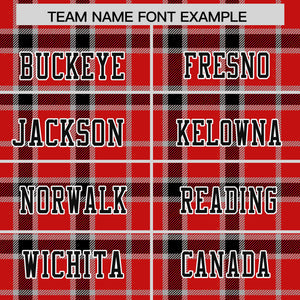 Custom Red Personalized Plaid Pattern Design Authentic Football Jersey