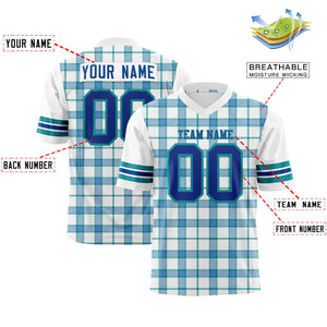 Custom White Personalized Plaid Pattern Design Authentic Football Jersey