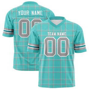 Custom Green Personalized Plaid Pattern Design Authentic Football Jersey