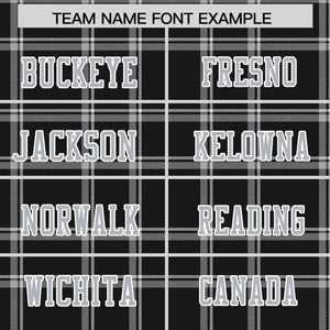 Custom Black Gray Personalized Plaid Pattern Design Authentic Football Jersey