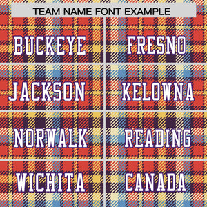 Custom Orange Personalized Plaid Pattern Design Authentic Football Jersey