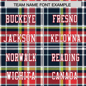 Custom Navy Personalized Plaid Pattern Design Authentic Football Jersey