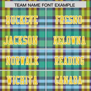 Custom Green Personalized Plaid Pattern Design Authentic Football Jersey