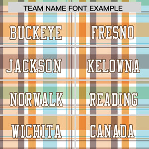 Custom Orange Personalized Plaid Pattern Design Authentic Football Jersey