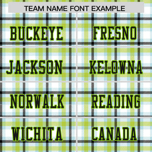 Custom Neon Green Personalized Plaid Pattern Design Authentic Football Jersey