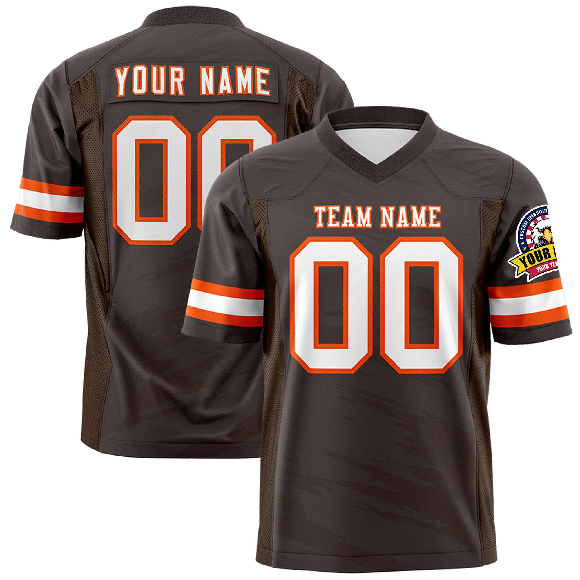 Custom Light Reddish Brown Light Brown Personalized Scratch Pattern Design Authentic Football Jersey