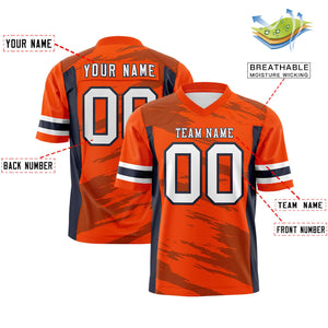 Custom Orange Light Brown Personalized Scratch Pattern Design Authentic Football Jersey