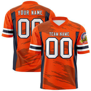 Custom Orange Light Brown Personalized Scratch Pattern Design Authentic Football Jersey