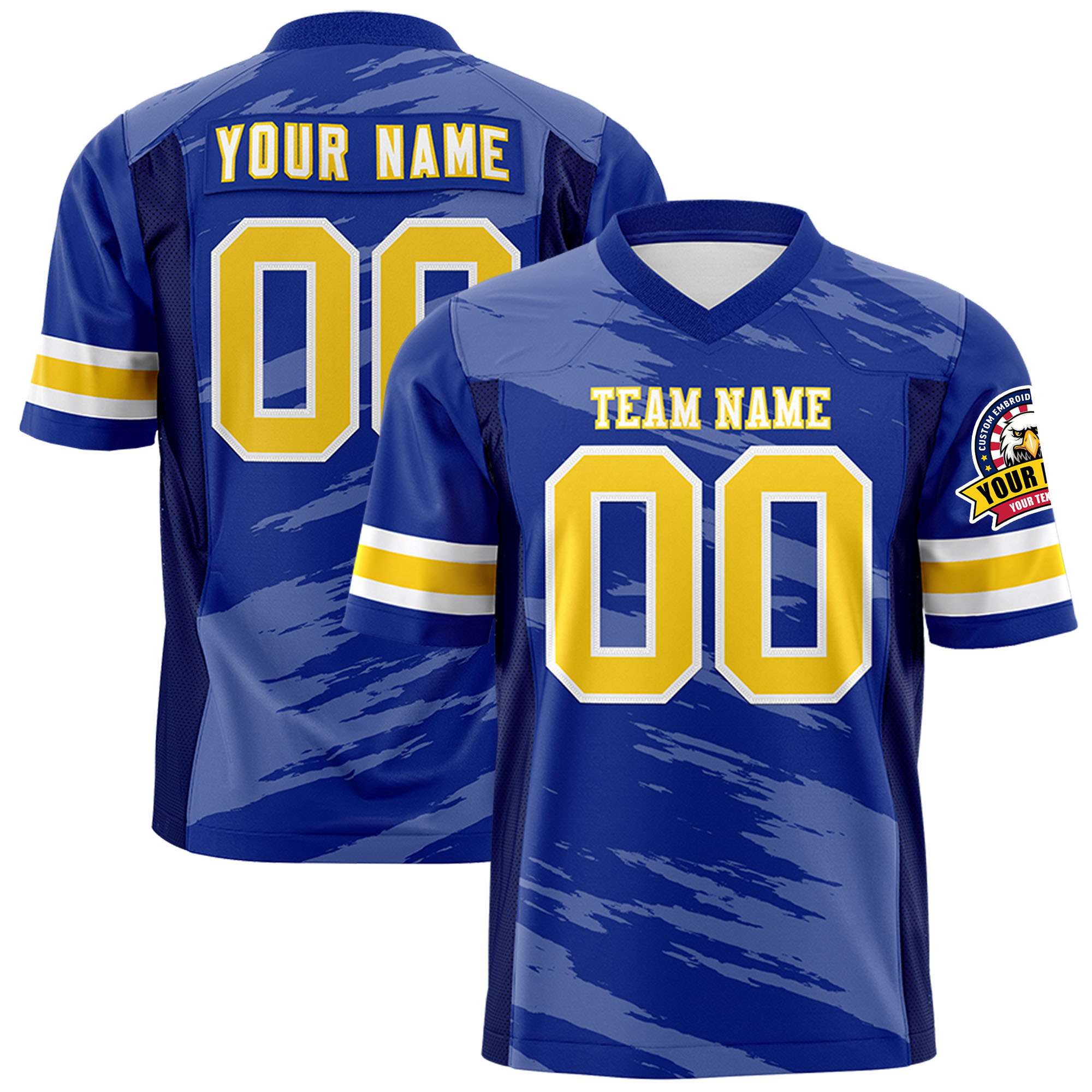 Custom Royal Gray Personalized Scratch Pattern Design Authentic Football Jersey