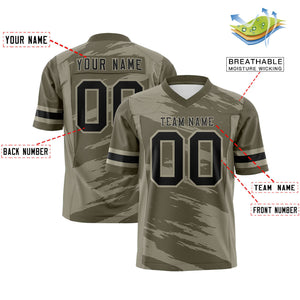 Custom Gray Green Cream Personalized Scratch Pattern Design Authentic Football Jersey