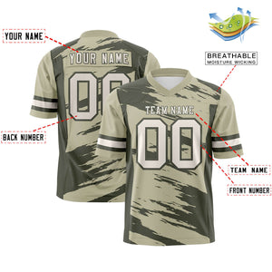 Custom Camel Olive Personalized Scratch Pattern Design Authentic Football Jersey