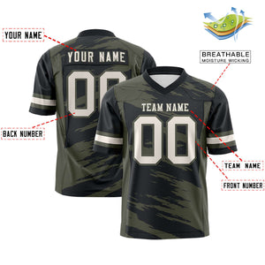 Custom Black Olive Personalized Scratch Pattern Design Authentic Football Jersey