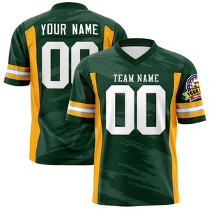 Custom Green Gray Personalized Scratch Pattern Design Authentic Football Jersey