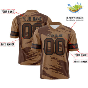 Custom Red Brown Brown Personalized Scratch Pattern Design Authentic Football Jersey