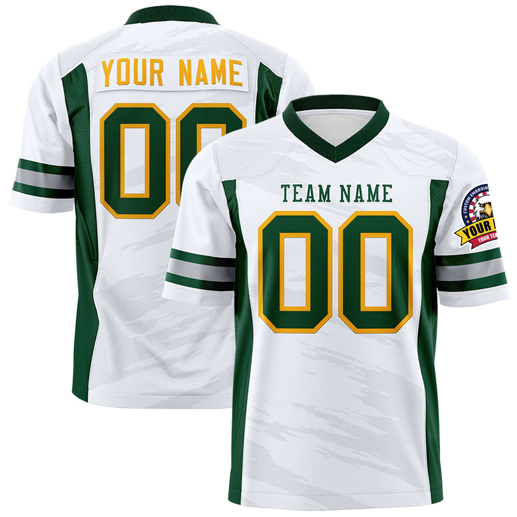 Custom White Light Gray Personalized Scratch Pattern Design Authentic Football Jersey